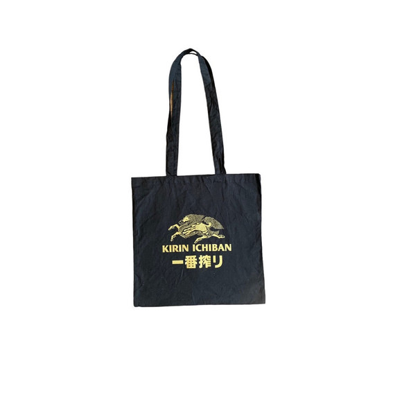 Kirin Ichiban Black and Gold Logo Cotton Tote Bag‎ Unisex - Picture 1 of 2
